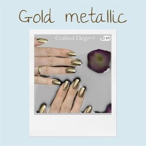 24pcs Metallic Golden Color Press On Nails